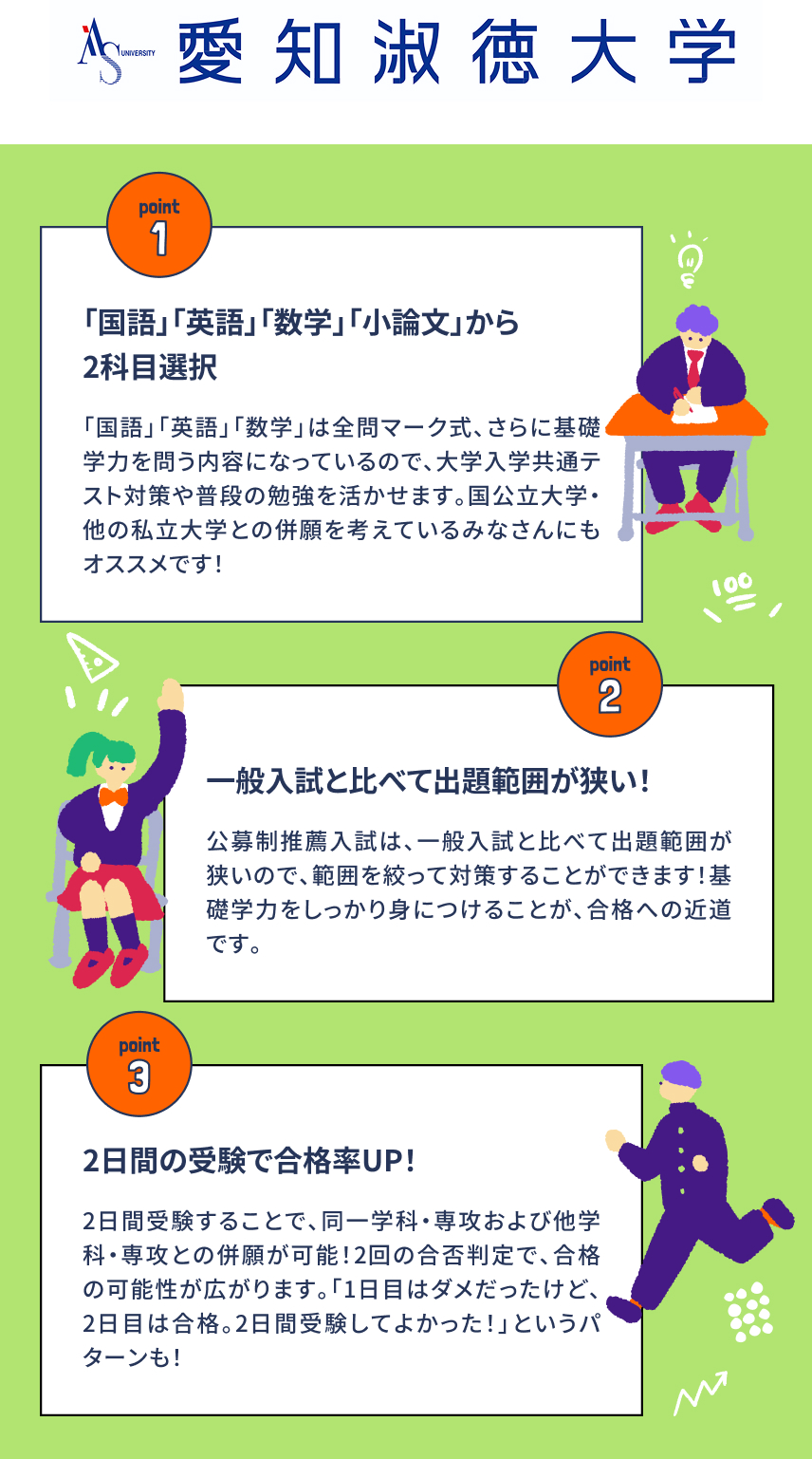 愛知淑徳大学 2027年度入試 公募制推薦入試のポイント | Studyplus